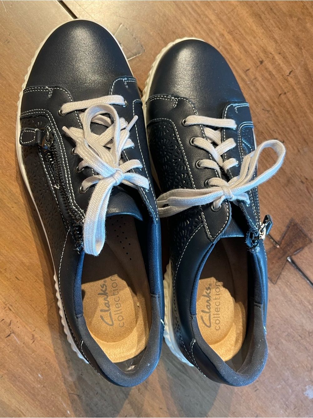 Clarks Black and White Lace-Up Women's Sneaker
